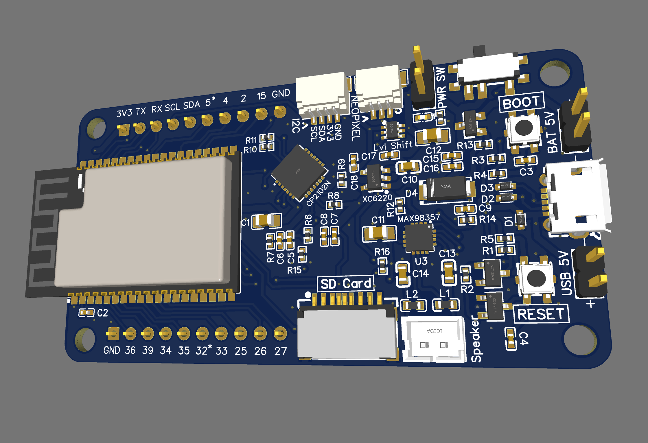 Custom ESP32 Audio Tinker PCB